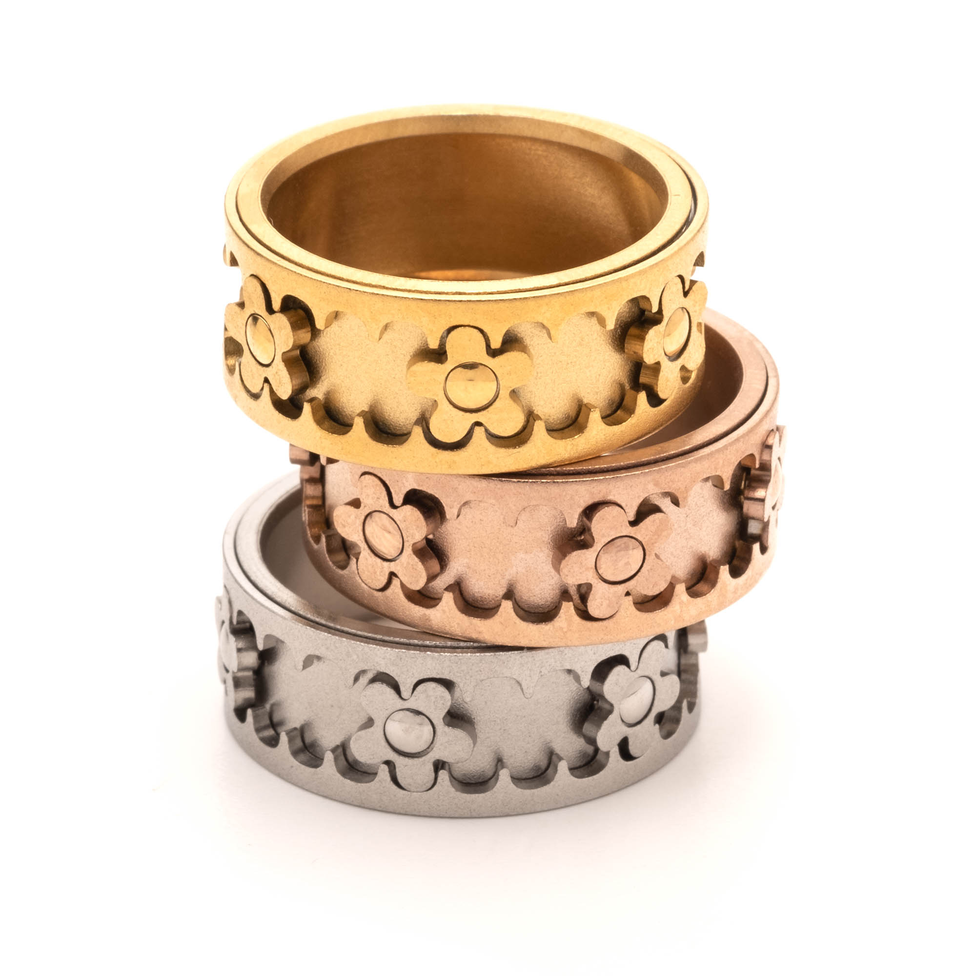 Kinekt Design Original Gear Ring - Stainless Steel, Rose Gold - Size 11 (New With Tags)